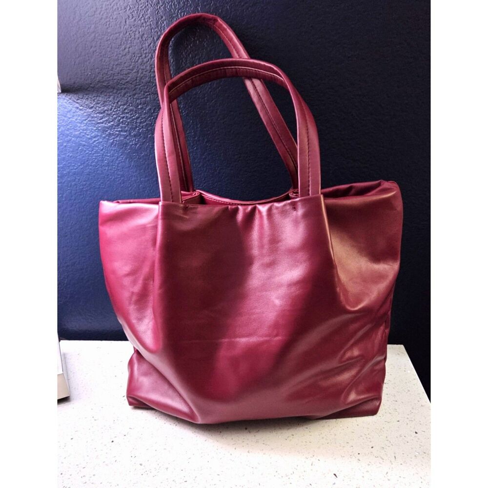 Brand New - Neiman Marcus Tote Burgundy Soft Leather Tote